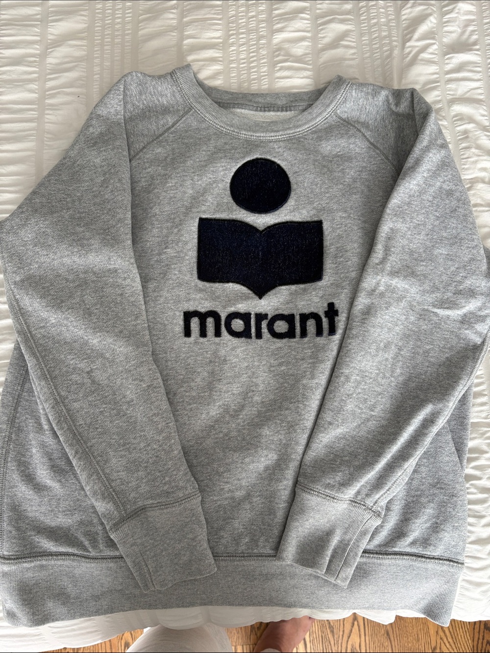 Isabel Marant Étoile Heather Gray Sweatshirt with Navy Logo